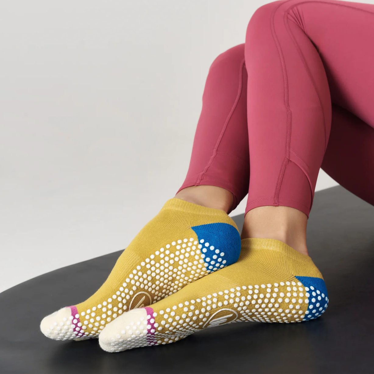 Amber Artistry | Yellow Sports Socks with Grip | MoveActive - Image 3